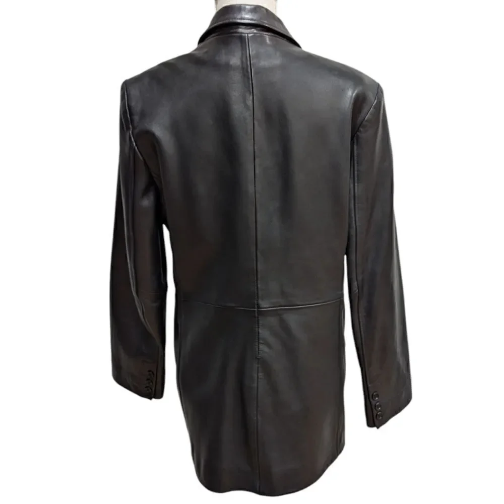 VTG Y2K Golden Bear San Francisco Women's M Leather Hip Length Zipper Jacket